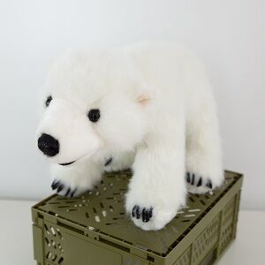 Folkmanis Polar Bear Cub Hand Puppet Plush Realistic White 16” EUC